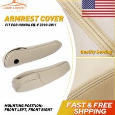 Pair Beige Leather Front Seat Armrest Replacement Cover Fit Honda CR-V 2010-2011 picture