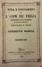 Book - ELENA Giuseppe - LIFE AND TESTAMENT DE L'OMM DE PREJA. picture