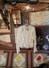Rebellion Again White Sheer Ladies Pirate Shirt Bell Sleeve NWT Halloween Gear M picture