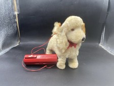 Vtg  1960s Japan Battery Operated Walking Dog Toy w Remote FOR PARTS/ REPAIR picture