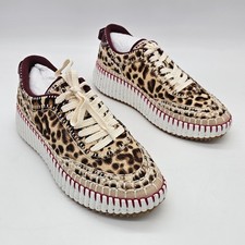 Chloe Nama Platform Leopard Pony  Calf Hair Sneakers Jungle Brown EU 39 US 9 NIB picture