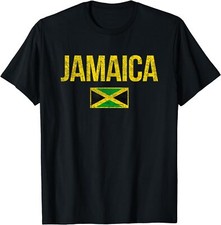 Vintage Jamaica Flag Jamaican Travel Vacation Gift Unisex T-Shirt picture