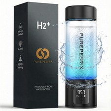 PUREPEBRIX Upgraded Hydrogen Water Bottle Generator Glass, Touch Screen, Leak-Pr picture