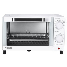 Mainstays 4-Slice Countertop Toaster Oven, 3 Settings, Rack & Pan, White picture