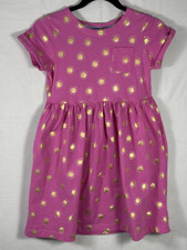 Mini Boden Fun Jersey Dress Tickled Pink Gold Suns Size 11-12Y picture