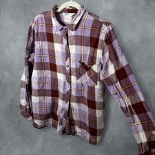 Sonoma Goods for Life Purple Burgundy Plaid Flannel Shirt Women’s Large picture