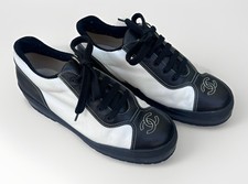 Vintage Y2K Era 2000s Chanel Black Leather CC Logo Panda Sneakers Women's Sz 40 picture
