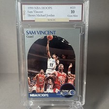 1990 NBA HOOPS Sam Vincent Shows Jordan #223 GEM MINT 10 picture