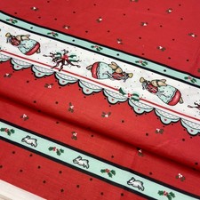 VTG Daisy Kingdom Honey Bunny Red Christmas Cotton Fabric 1 Yard 45” Wide picture