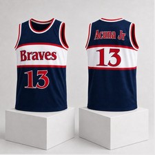 HOT Atlanta Braves Ronald Acuna Jr Basketball Jersey 2026 Giveaway Full Size picture