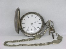 1863 WALTHAM CIVIL WAR 18 SIZE WM ELLERY WATCH, SAME GIVEN TO ABRAHAM LINCOLN picture
