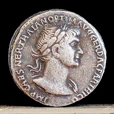 98-117 AD Ancient Roman Coin Trajan Victory Providentia - Silver Denarius 19mm picture