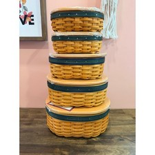 Longaberger Collectors Club Harmony Baskets Set #2-5 with Lids & Boxes NEW picture