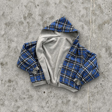 Y2K Reversible Plaid Hoodie Vintage picture