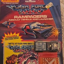 Matchbox Flash Force 2000 Rampagers Assault Vehicle & Launcher 48 Pods Comic picture