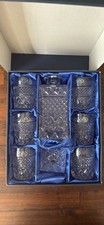 Royal European Clear Glass Diamond Whiskey Decanter Set picture