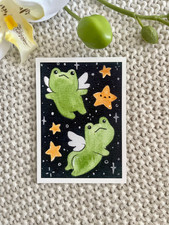 Flying Frog Angel ACEO Print- ACEO Artist Trading Card by StarBunnyPaints picture