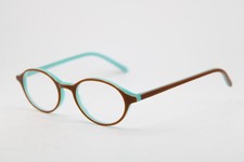 NEW KALA EYEWEAR OVAL CAB BROWN TEAL HORN AUTHENTIC EYEGLASSES 46-18 picture