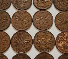Canada Penny Lot (4 Coins) • 1950s–1970s • Maple Leaf Cents • Circulated • XX picture