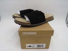 CUSHIONAIRE Ritual Women’s Sandal Suede Slip-On with Cork Footbed Black Size 9 picture
