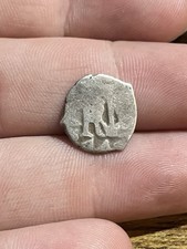 1740s 1/2 Reale Cob Spanish Colonial Silver Old Coin Lima Mint Pirate Era picture