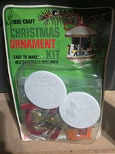 VINTAGE FIBRE-CRAFT MIRRORED CAROUSEL ORNAMENT KIT 1976 Sealed picture