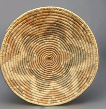 Vintage Mid 20th-century Berber coiled date-palm basket tray Star Design  picture