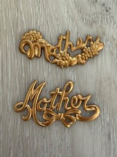 Vintage Brass MOTHER Stampings Floral Bow Jewelry Findings Choice of 2 Styles picture