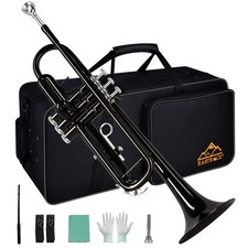 EASTROCK Bb Trumpet Standard Set with Carrying Case,Gloves, 7C Black picture