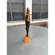 Vintage S. Sitarski Hand Carved Wood Mother and Child Sculpture Made in Poland picture