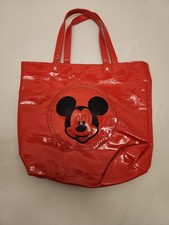 Disney Mickey Mouse Red Vinyl Tote Handbag Purse, 12