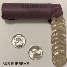 (1) 1942-1945 Jefferson War Nickel From OBW Roll Estate CH-GEM Bu Unc 35% Silver picture