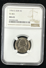 1954 S Jefferson Nickel DDR Variety FS-801 MS65 NGC picture