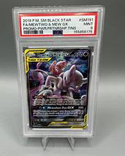 The Pokémon Company Mewtwo & Mew GX SM191 SM Black Star Holo EN PSA 9 picture