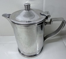 Vintage Grand Silver Co Wear-Brite Stainless Steel Creamer Pitcher w Hinged Lid picture