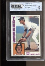 1984 Don Mattingly Topps #8 Gem Mint 10 RC Rookie New York Yankees picture