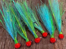 1/2 Dozen (x6) Handmade Hair Jigs Steelhead - Green Flash picture