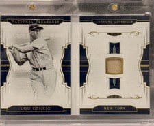 HOF Lou Gehrig 2018 Panini Gold National Treasures- Game Used Jersey /25 picture