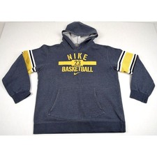 VTG 90s Y2K Nike Basketball Sweatshirt Hoodie Mens S/M Golden 23 Center Swoosh picture