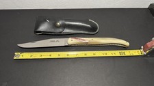 Jumbo Laguiole Calmels Hors Concours full Horn knife with Sheath 13 Inch blonde picture