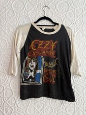 Vintage Ozzy Osborne Speak of the Devil 1980s Raglan tour tshirt thrashed 1983 picture