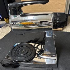 🌼 Vintage Sunbeam Mixmaster 12 Speed Mixer Black & Chrome WORKS picture