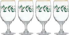 Lenox Glassware HOLIDAY Iced Beverage Glasses - Set of Four N/O picture