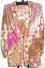 Emilio Pucci Vintage Formfit Rogers Floral Pink 1960s Lounge Shirt Epfr Mod picture