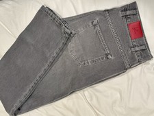 NWT $1125 ISAIA Men's Gray Denim Jeans 100% Cotton Med Wash Regular Fit 5-Pocket picture