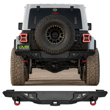 VIJAY Steel Rear Bumper w/LED Lights & D‑Rings For 2018‑2025 Jeep Wrangler JL picture