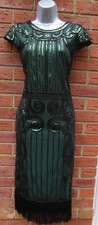BNWT 1920's gatsby style green sequin flapper dress size 10 picture