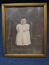 Antique Early 1900's Young Boy at Church - Wood Picture Frame 11