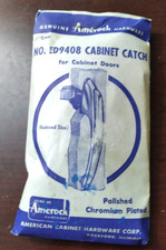 Vintage Amerock ED9408 Push Button Catch Polished Chrome Cabinet Hardware NOS picture