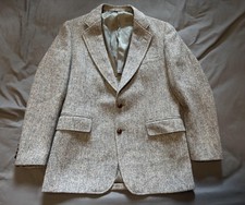 Vintage Redwood & Ross Sport Coat Mens 36 Gray Harris Tweed Wool Herringbone picture